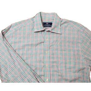 Vineyard Vines SZ M Pastel Checked LS Men Casual Button Classic Fit Murray Shirt